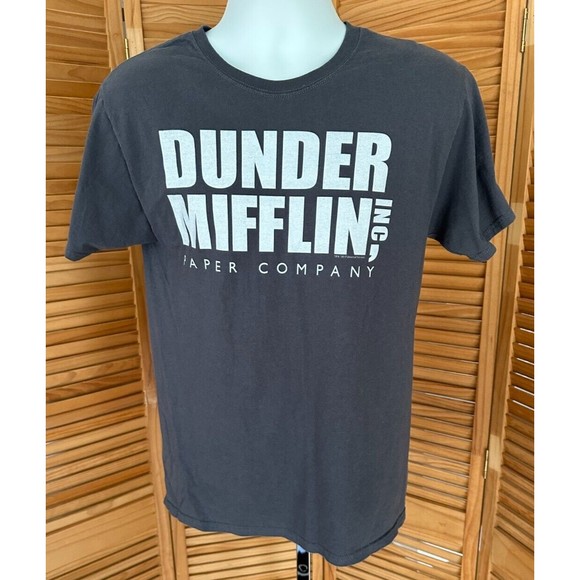 The Office Dunder Mifflin Paper Company Inc Gray Short Sleeve Shirt Size Medium - Picture 1 of 5